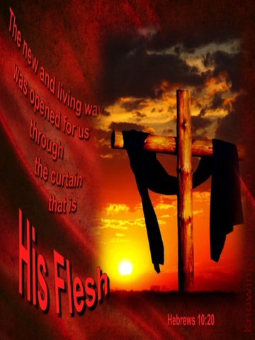 Hebrews 10:20 The Curtain That Is His Flesh (black)